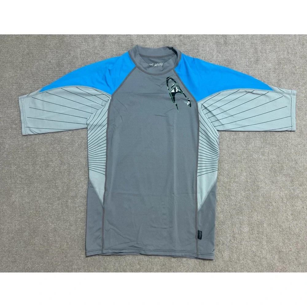 O'Neill Jordy Freak Shirt Medium Blue Gray Rash Guard Surf Swim‎ Mens Nylon Tee